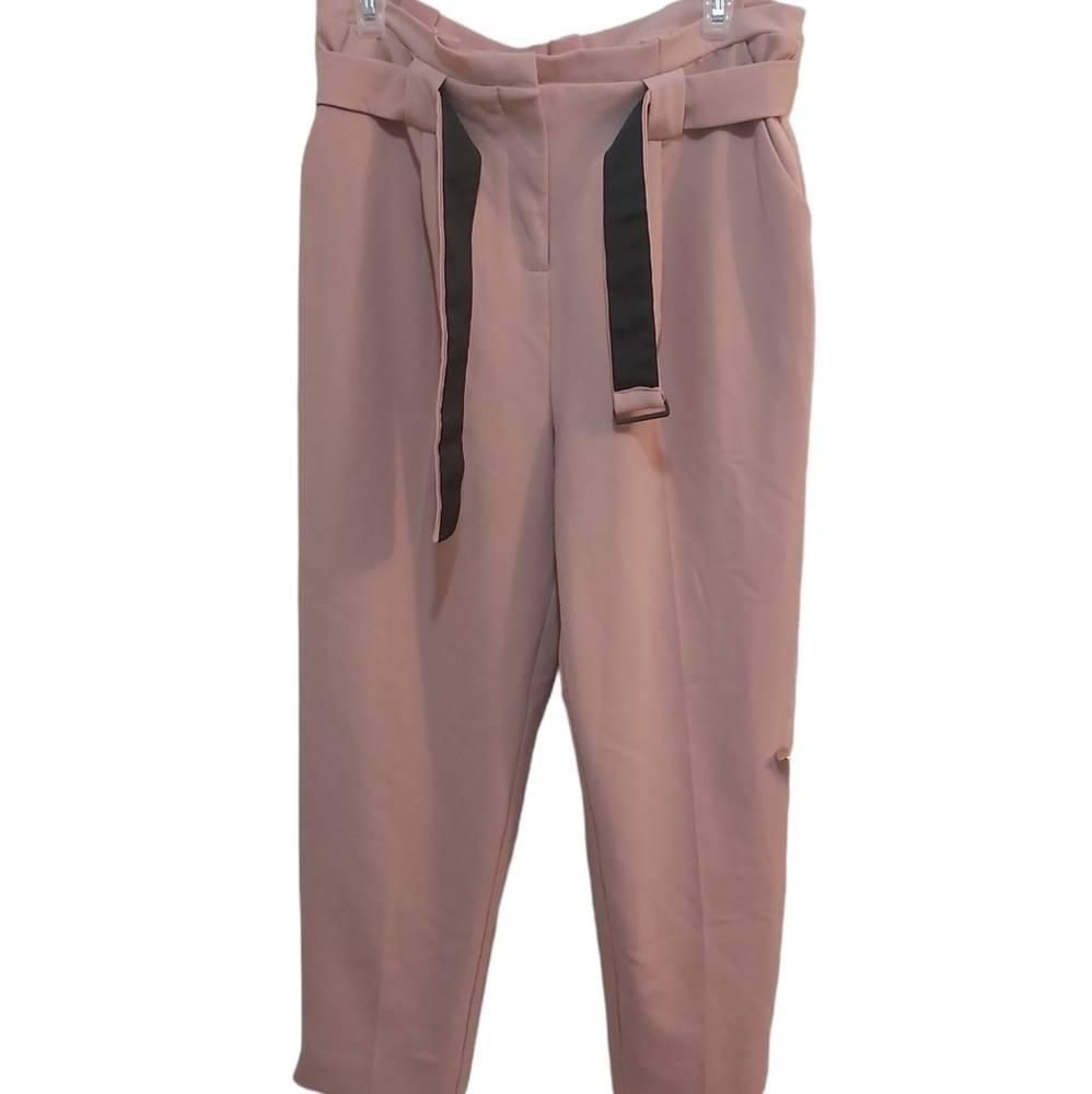 Topshop Light Pink Pants with Matching Belt Size 8